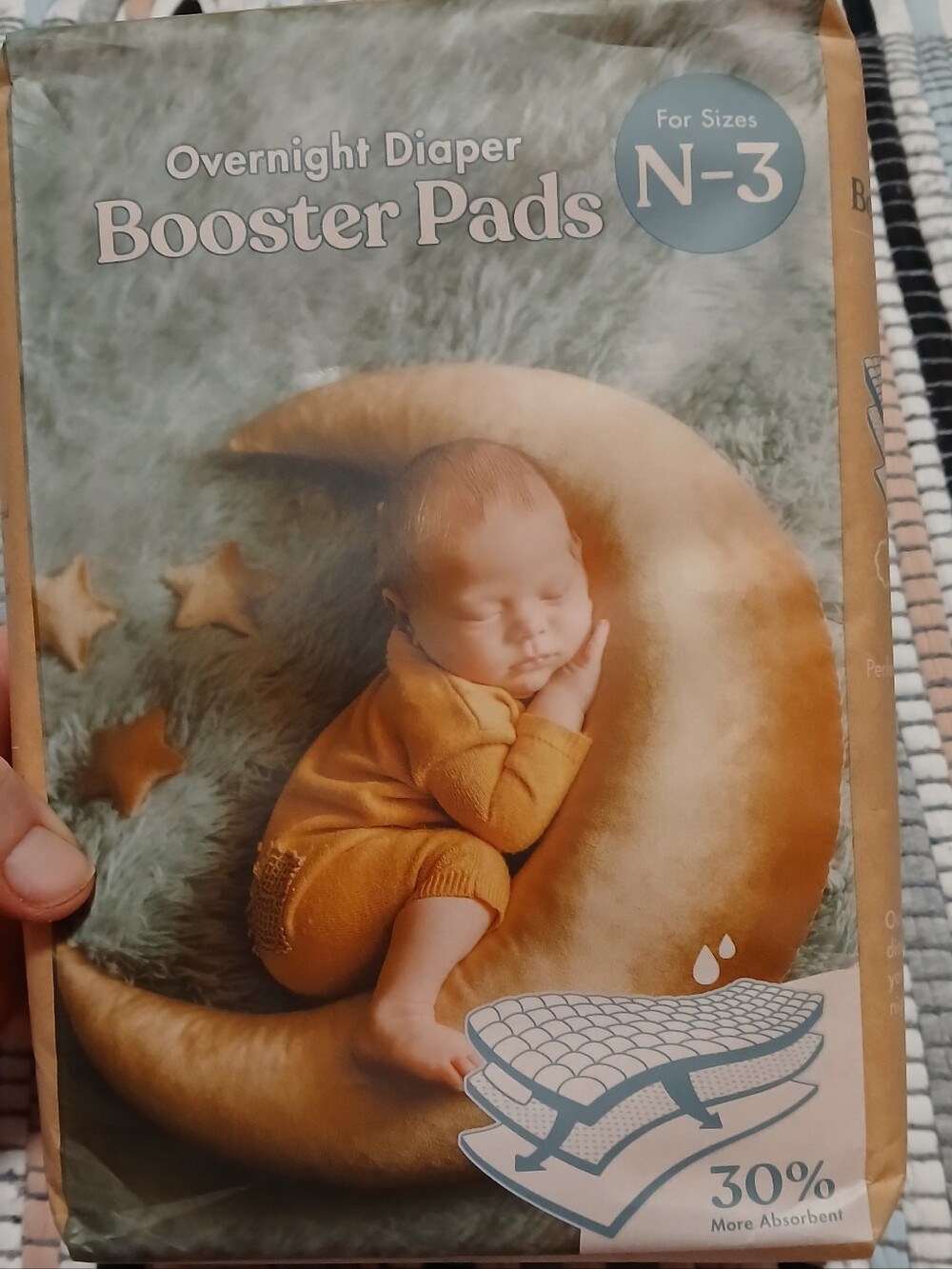 Overnight Diaper Booster Pads - Amber/Tan